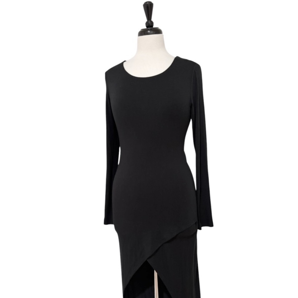 Benjamin Jay Long Sleeve Split Front Elegant Blac… - image 4